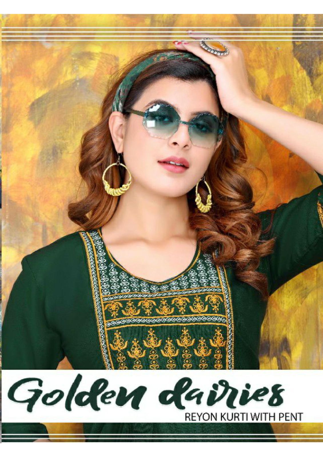 Beauty Queen Golden Dairies Ethnic Wear Rayon Kurti With Pant Collection